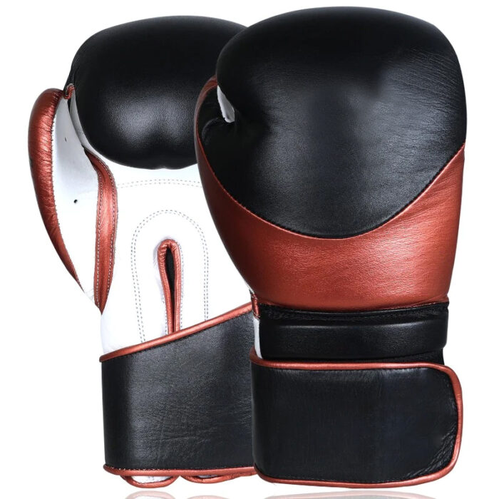 Premium Leather Boxing Gloves – Black & Copper