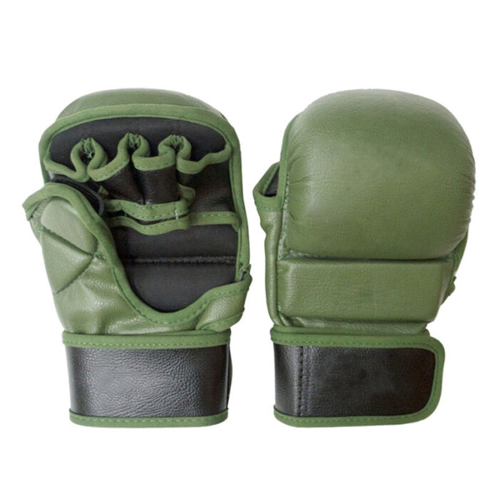 Premium Green Leather MMA Gloves – Durable, Lightweight & Protective