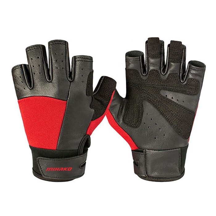 Half Finger Gym PU Leather Fitness Gloves