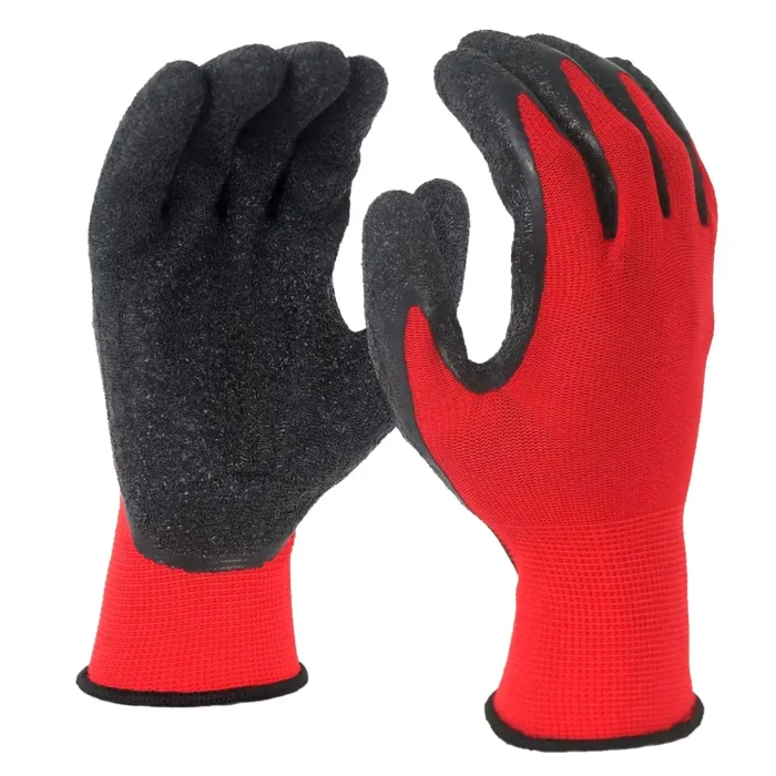 Anti-Slip Nitrile Safety Nylon Cut-Resistant Red Gloves