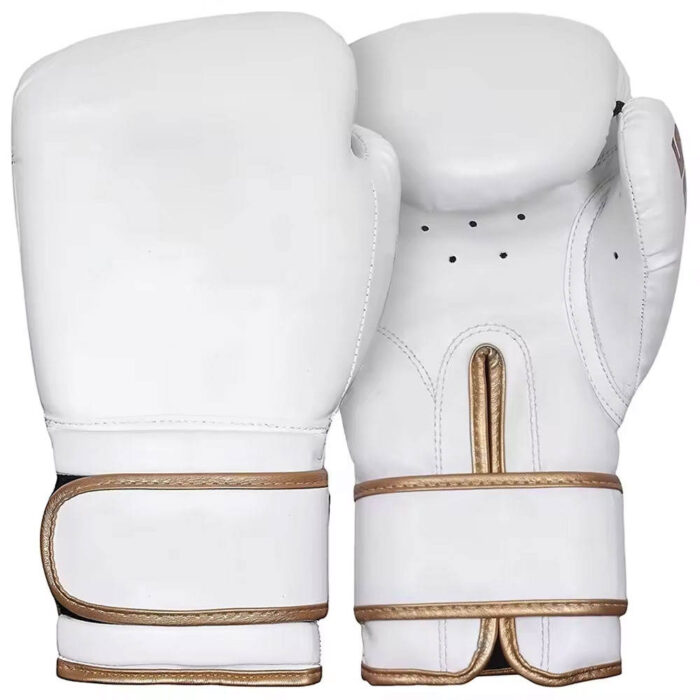White & Golden Professional Boxing Gloves