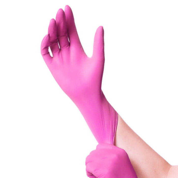 Medical Disposable Nitrile Salon pink Gloves