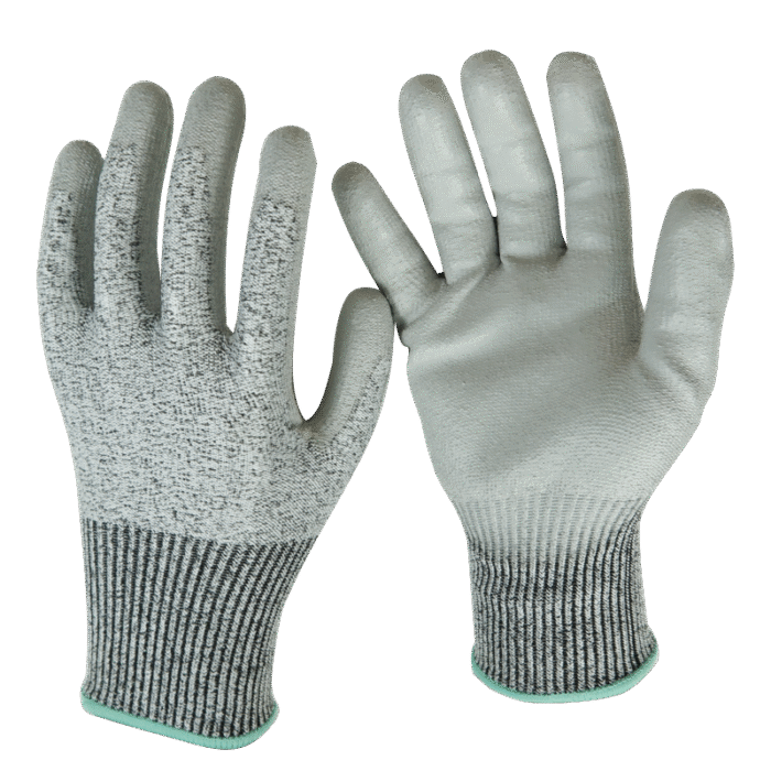 Nylon Glass Fiber PU Nitrile Coated Anti Cut protection Work Gloves